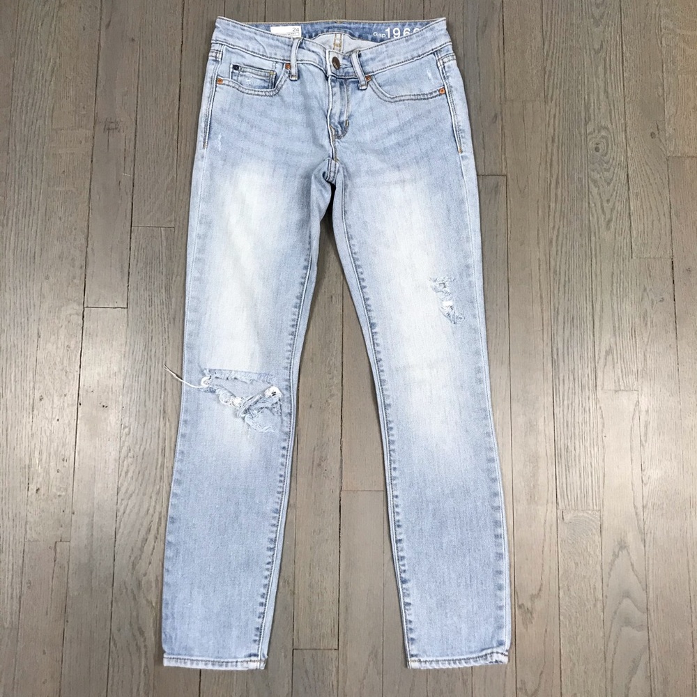 Gap Always Skinny Light Wash Distressed Denim Jean